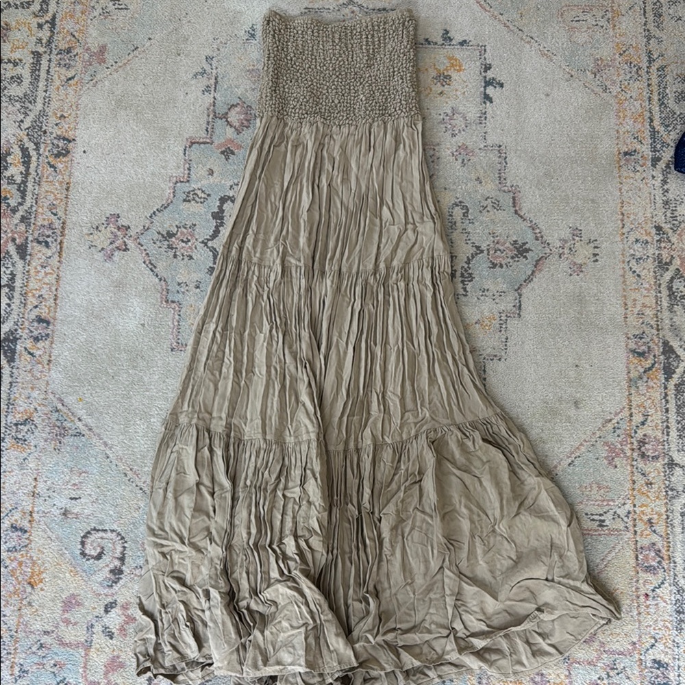 Michael Kors Strapless Dress in Taupe